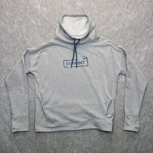 Under Armour Hunt Antler Cowl Neck Sweatshirt Women XL Loose Fit Grey Thumb Hole